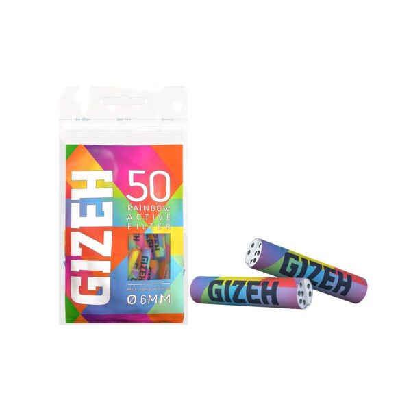 master-133 Filtri ai carboni attivi Gizeh Rainbow Extra Slim 6 mm – 50 filtri