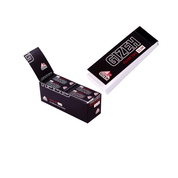master-173 Filtres en carton Gizeh Black Slim perforés 26 × 60 mm – carnets de 35 tips