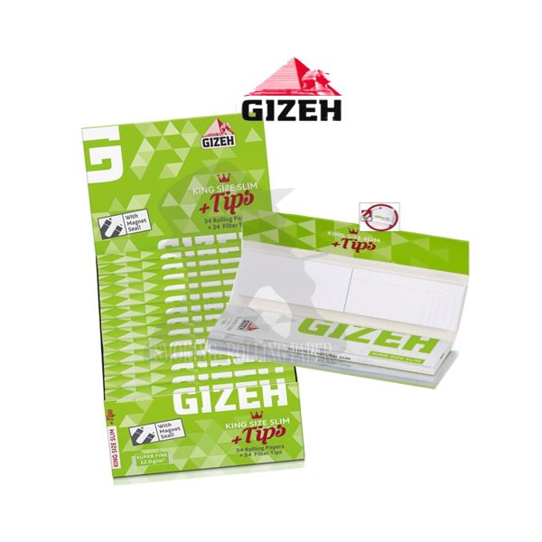 Χαρτάκια στριφτού Gizeh Super Fine King Size Slim με φίλτρα – συσκευασία με 26 πακετάκια