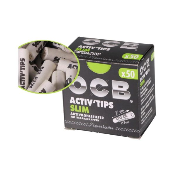 master-209 Filtri ai carboni attivi OCB Activ Tips Slim 7 mm – 50 filtri