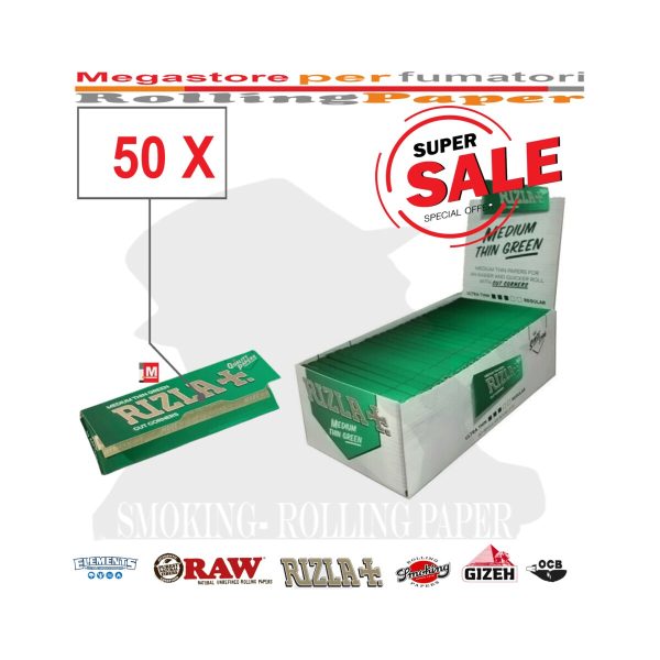 master-277 Rizla Green Regular Zigarettenpapier – Packung mit 50 Heftchen