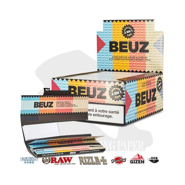 master-76 BEUZ Ciel King Size Rolling Papers with Tips – Pack of 24 Booklets