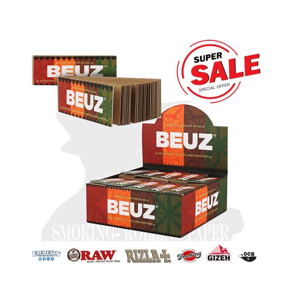 master-80 Filtri in cartoncino BEUZ Brown in canapa King Size 60 × 25 mm – 40 blocchetti