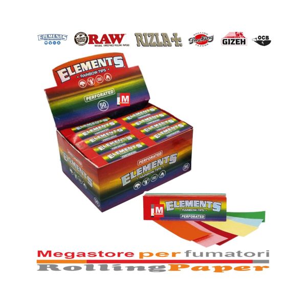 master-88 Filtri in cartoncino Elements Rainbow Slim perforati – 50 blocchetti